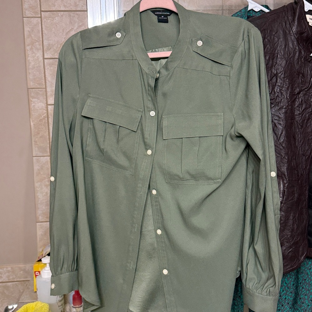Moda International Sage Green Blouse